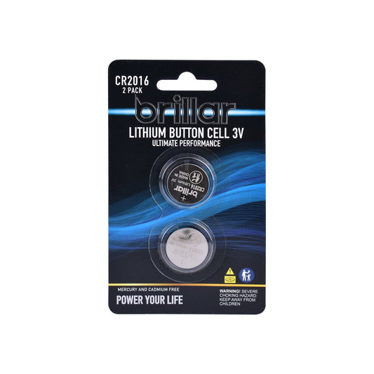 Brillar General Purpose Batteries Brillar CR2016 Lithium Button Cell 2pk