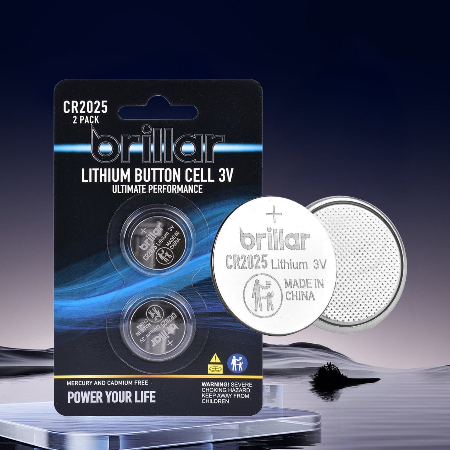Brillar General Purpose Batteries 2 Pcs Brillar CR2025 Lithium Button Cell