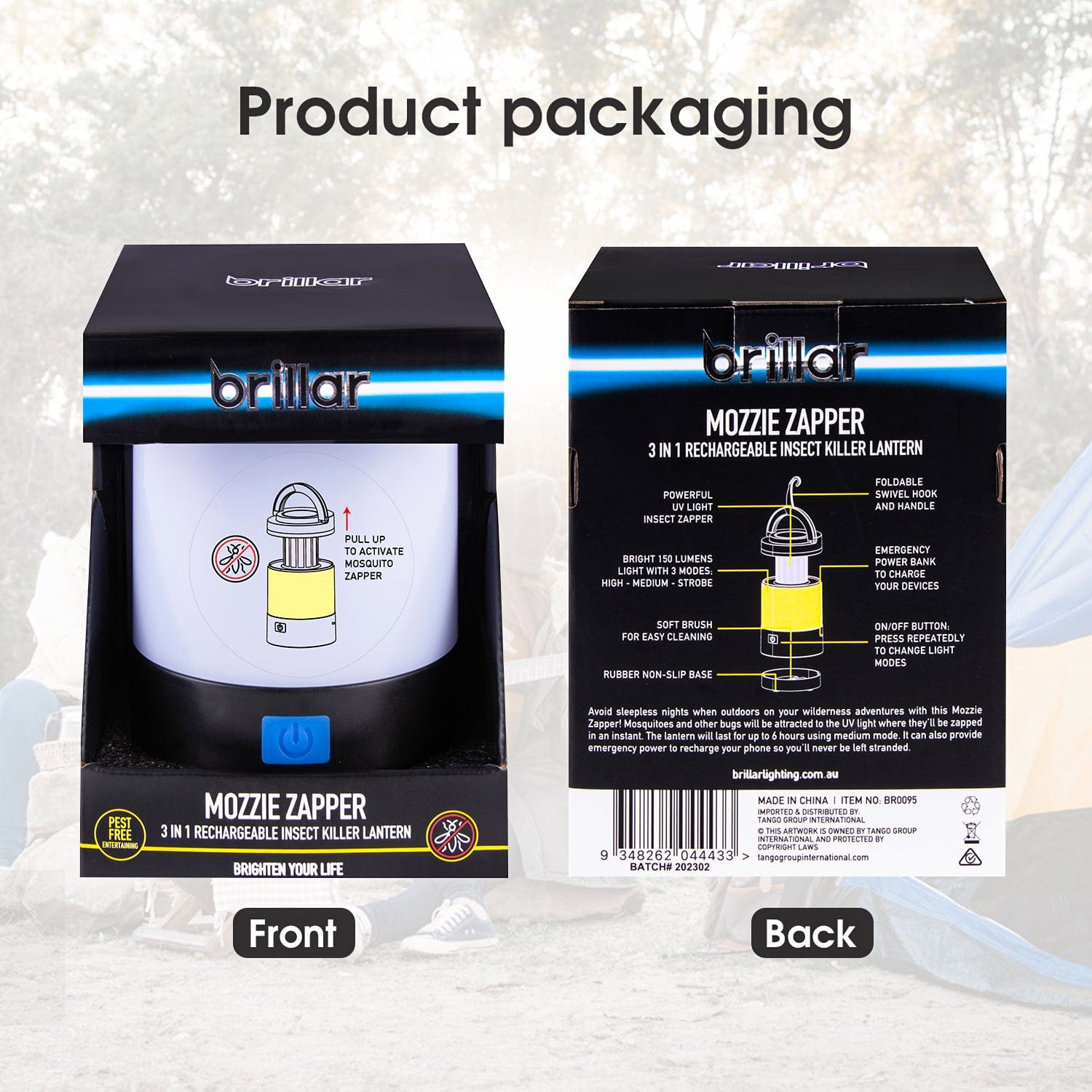 Brillar bug zapper lantern Brillar 3 in 1 Rechargeable Camping Bug Zapper Insect Killer Lantern