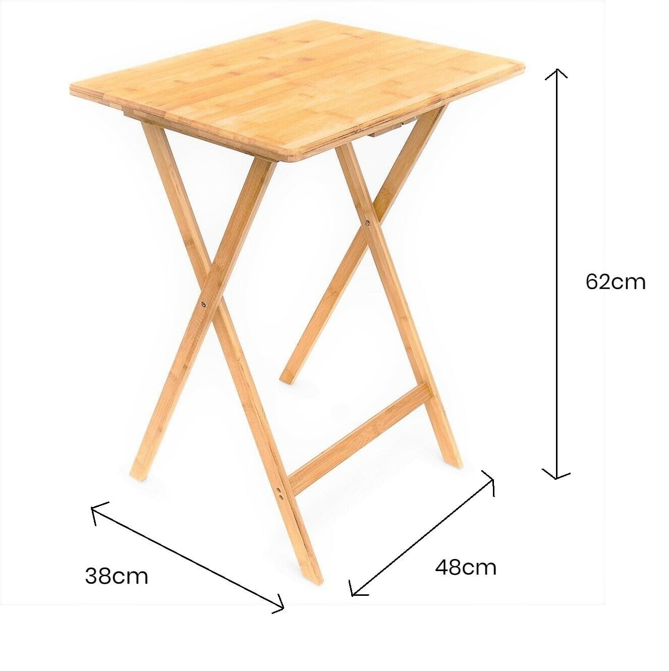 Living Today 2pc TV Dinner Tables - Bamboo Folding TV Tray & Snack Table