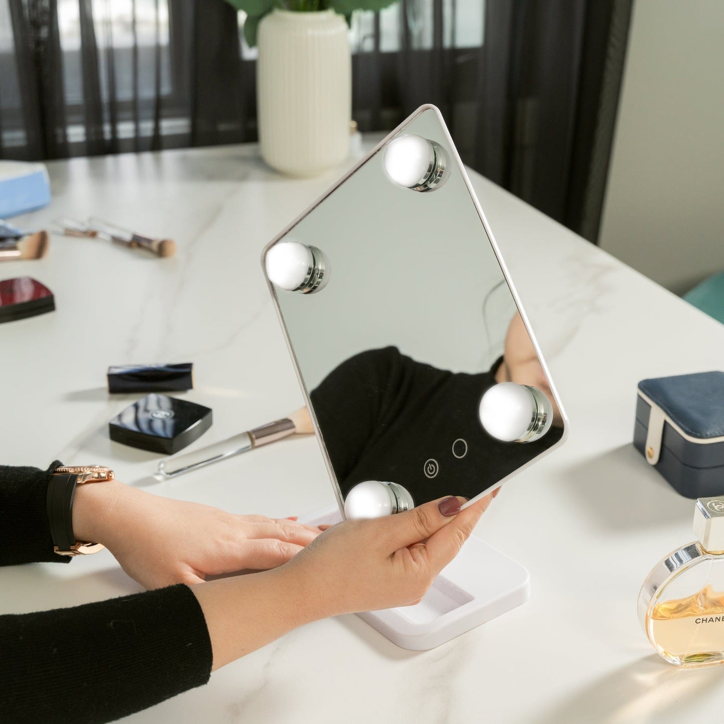 Clevinger Mirrors Clevinger Bel Air Led Illuminated Makeup Vanity Mirror Adjustable Tilt Function