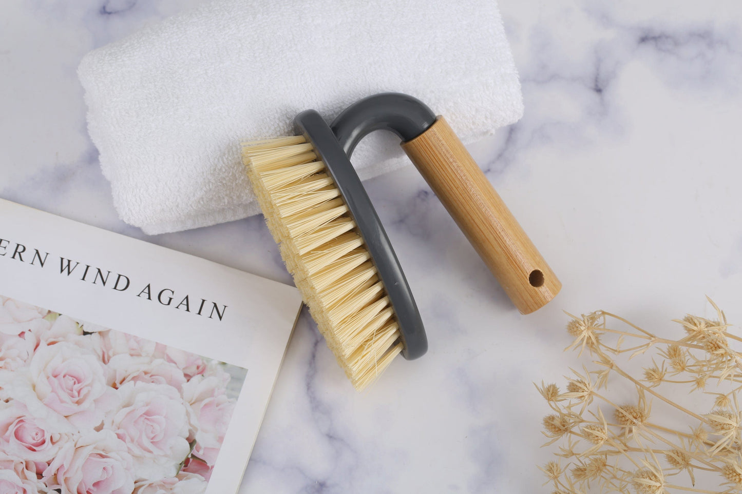 Clevinger laundry & cleaning, bamboo Eco Bamboo Handle Iron Household Scrubber Brush