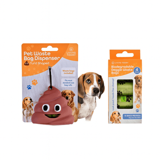 Living Today dog poop dispenser and bags Livingtoday Pet Dog Poop Dispenser and 75 Pcs Biodegradable Unscented Waste Bags