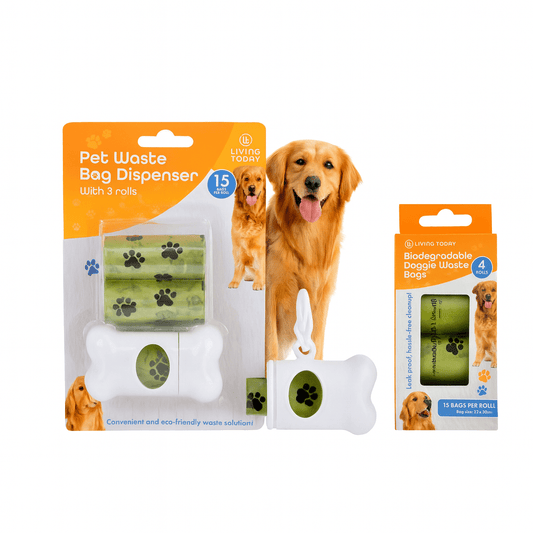 Living Today dog poop dispenser and bags Livingtoday Pet Dog Poop Dispenser and 105 Pcs Biodegradable Unscented Waste Bags