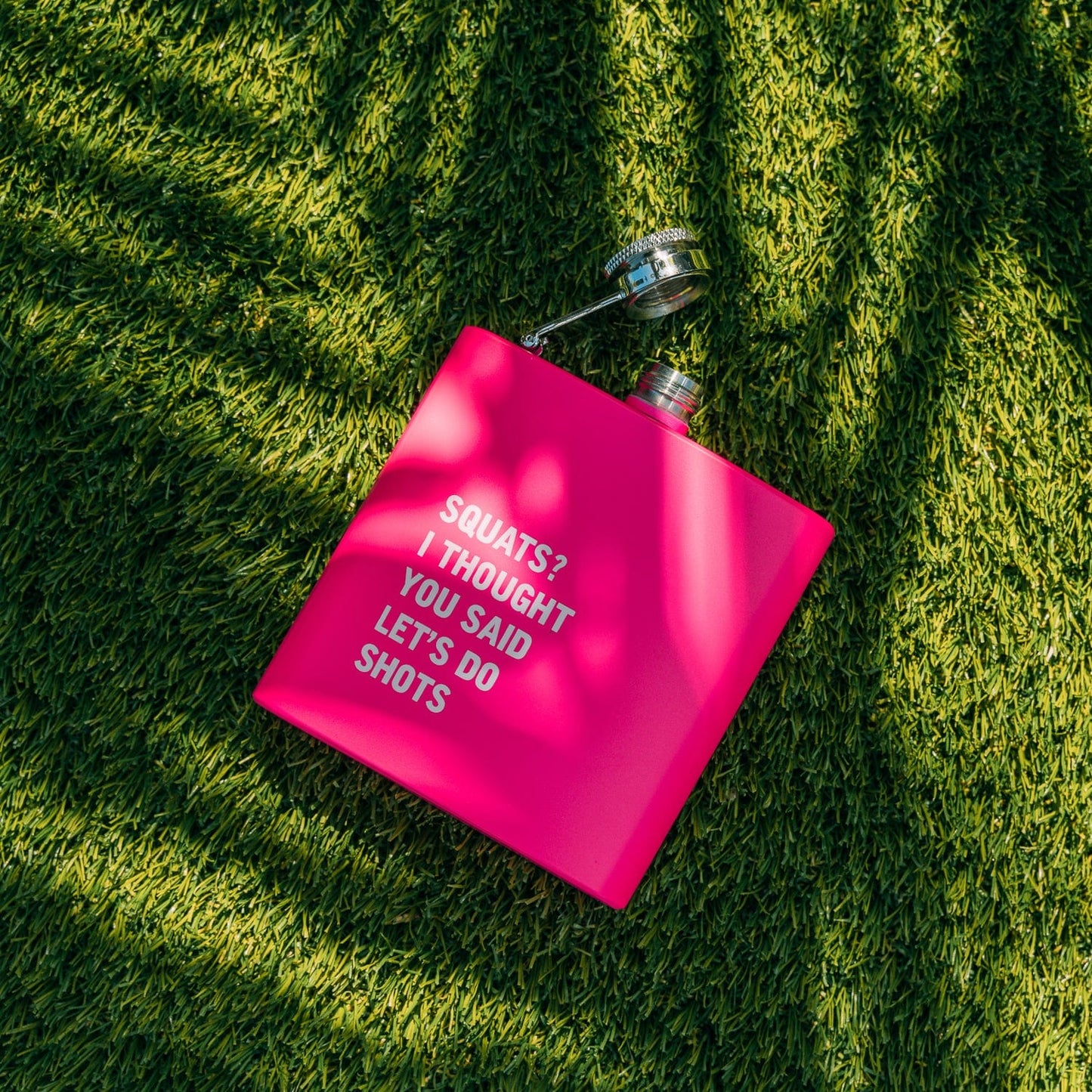 Lazy Dayz 175ml Stainless Steel Hip Flask w Funny Quotes-Pink