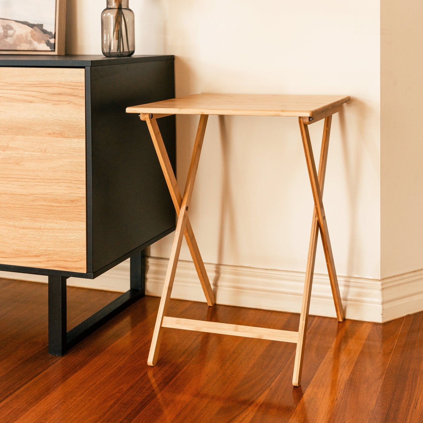 Living Today TV Dinner Tables - Bamboo Folding TV Tray & Snack Table