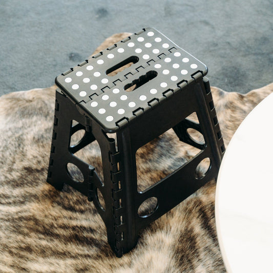 Living Today Large Plastic Folding Stool Portable Chair Outdoor Camping Black