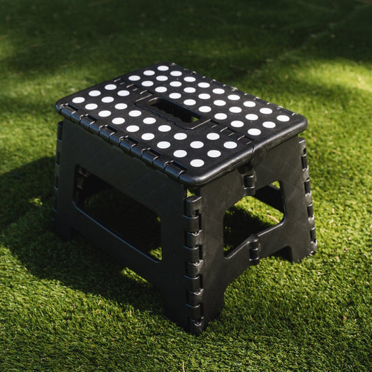 Living Today Plastic Folding Stool Portable Chair Outdoor Camping Black