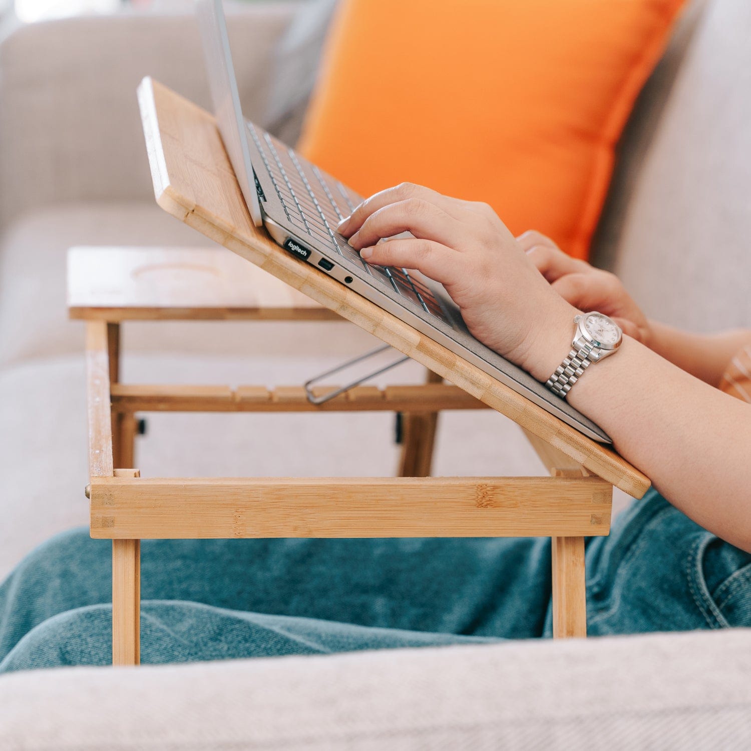 Living Today Homewares Foldable Bamboo Laptop Table, Bed Tray and Workstation