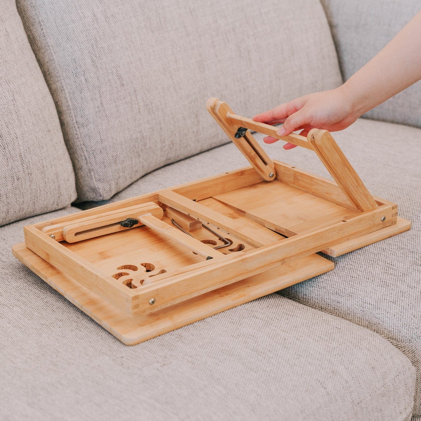 Living Today Homewares Foldable Bamboo Laptop Table, Bed Tray and Workstation