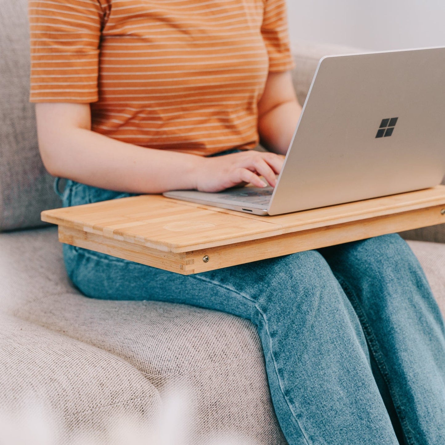 Living Today Homewares Foldable Bamboo Laptop Table, Bed Tray and Workstation