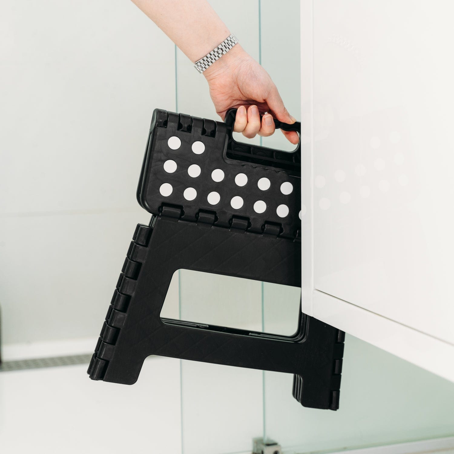 Living Today Plastic Folding Stool Portable Chair Outdoor Camping Black