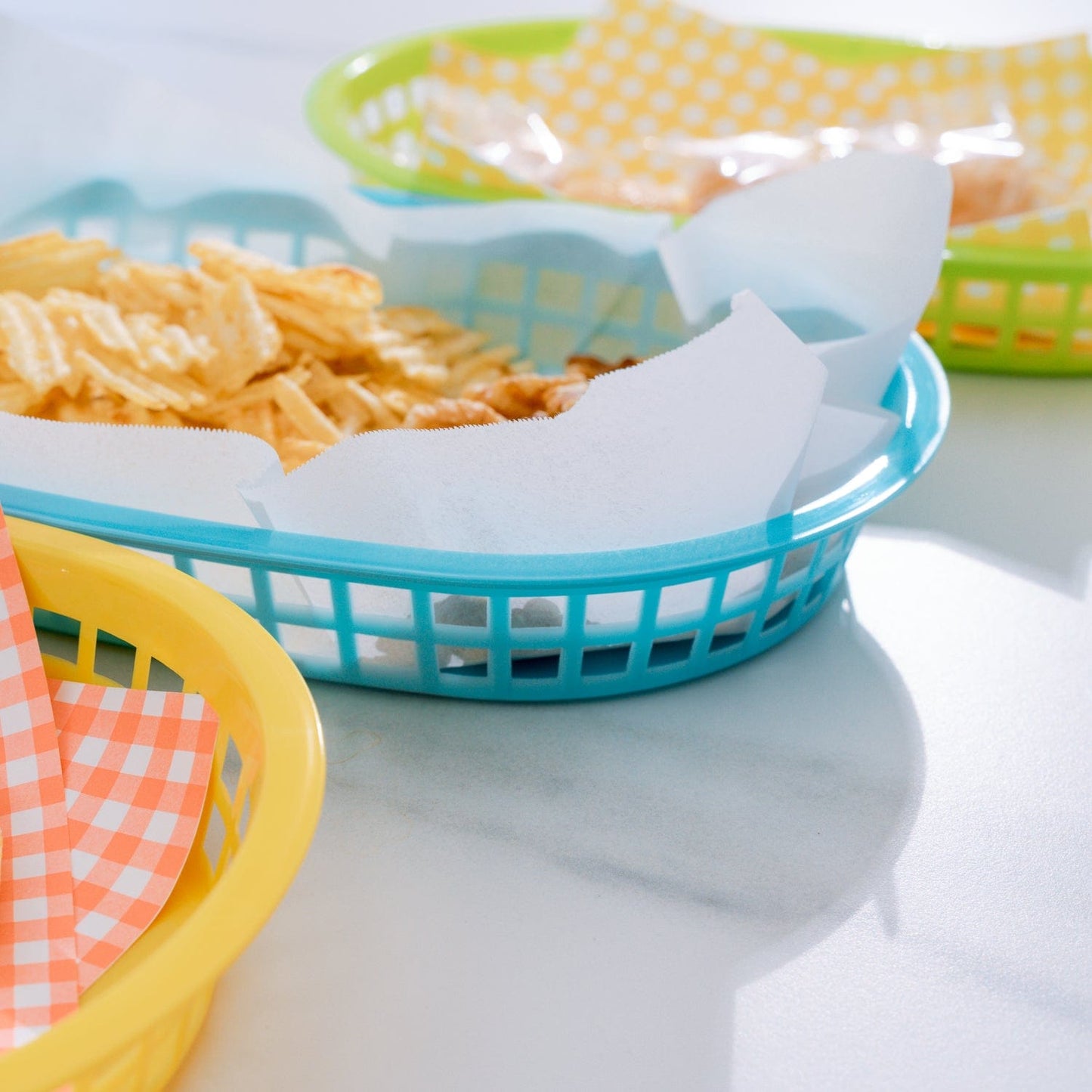 COOK EASY Oval plastic snack basket Cook Easy Set of 3 Oval Plastic Snack Baskets