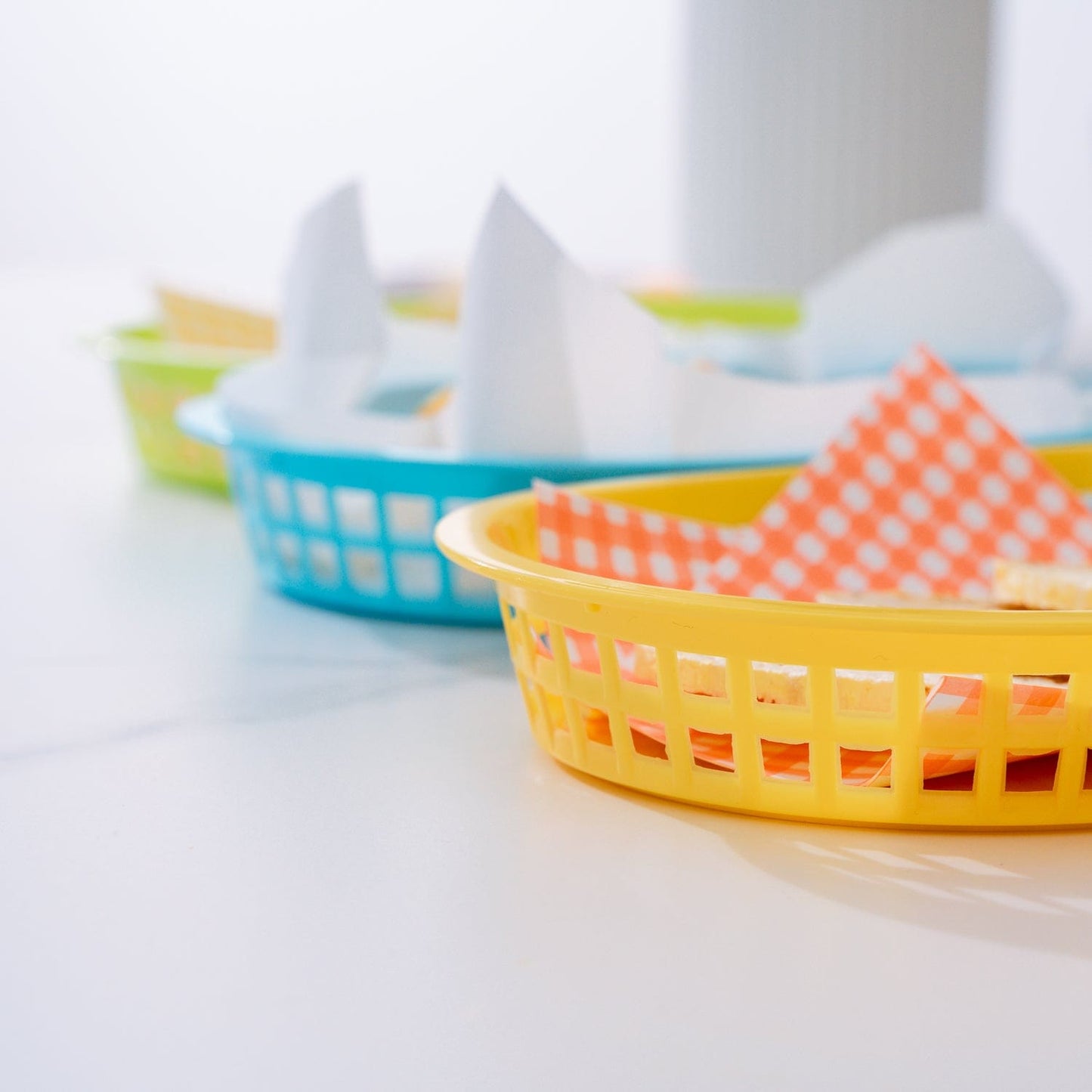 COOK EASY Oval plastic snack basket Cook Easy Set of 3 Oval Plastic Snack Baskets