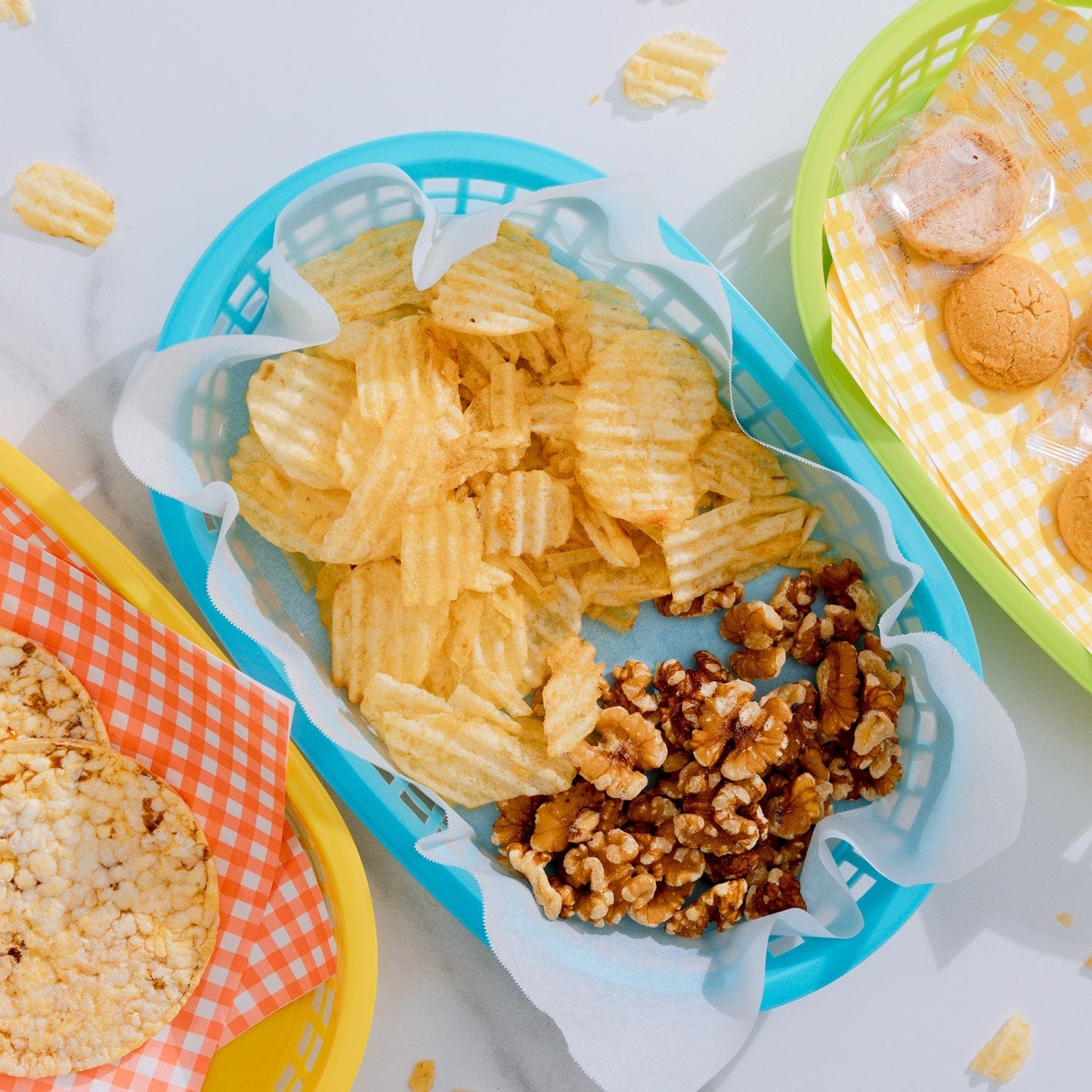 COOK EASY Oval plastic snack basket Cook Easy Set of 3 Oval Plastic Snack Baskets