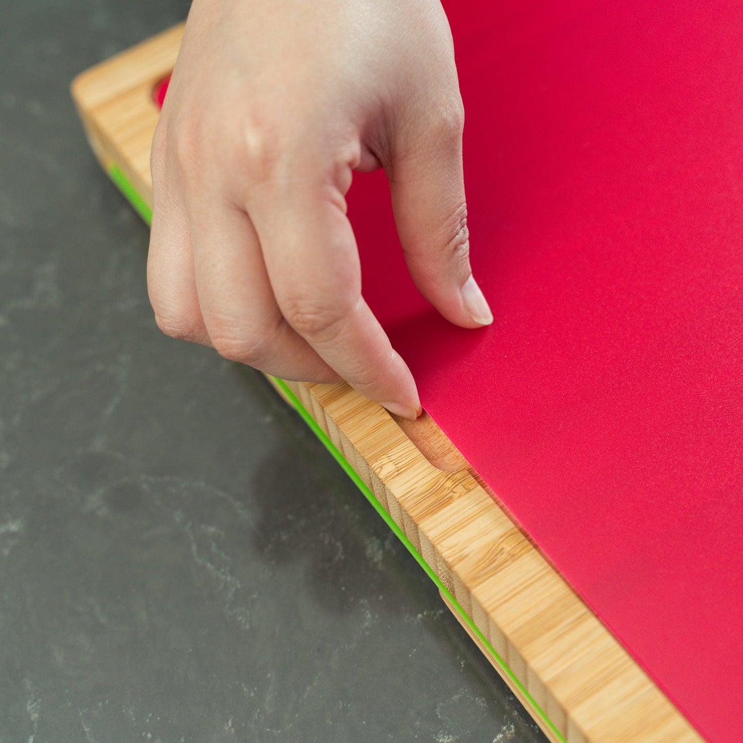 Living Today chopping board Bamboo Chopping Board with set of 5 Color-Coded Flexible Cutting Mats