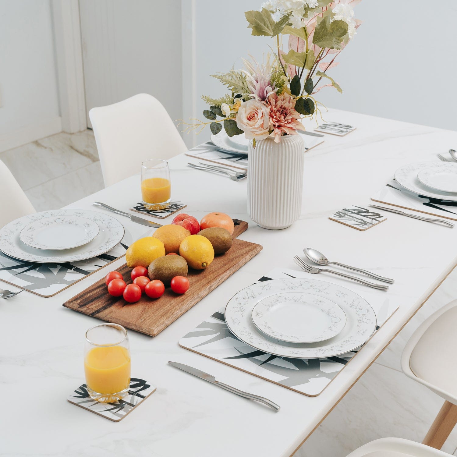 Clevinger dining placemat Clevinger 8 pcs MDF Placemats and Coasters Bamboo