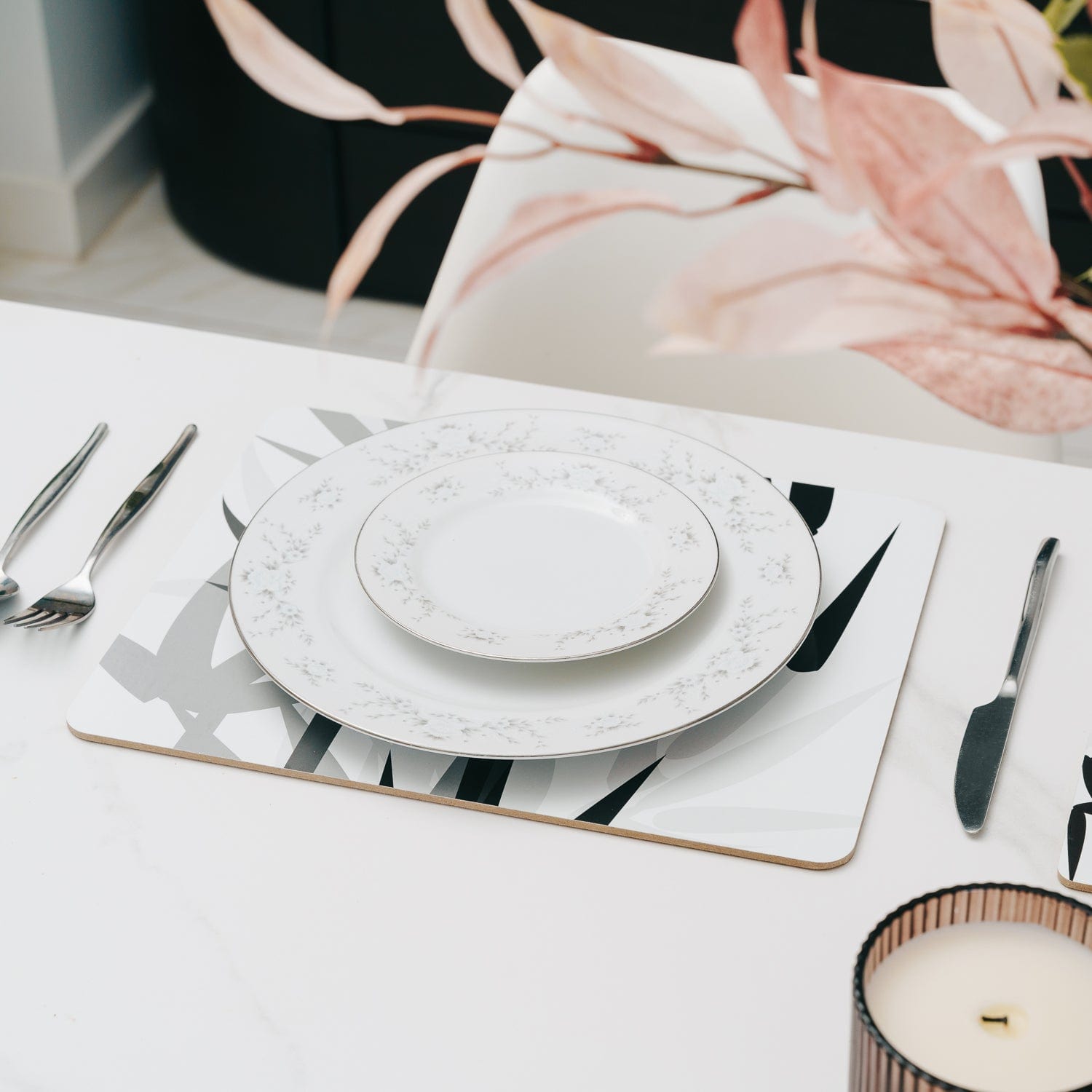 Clevinger dining placemat Clevinger 8 pcs MDF Placemats and Coasters Bamboo