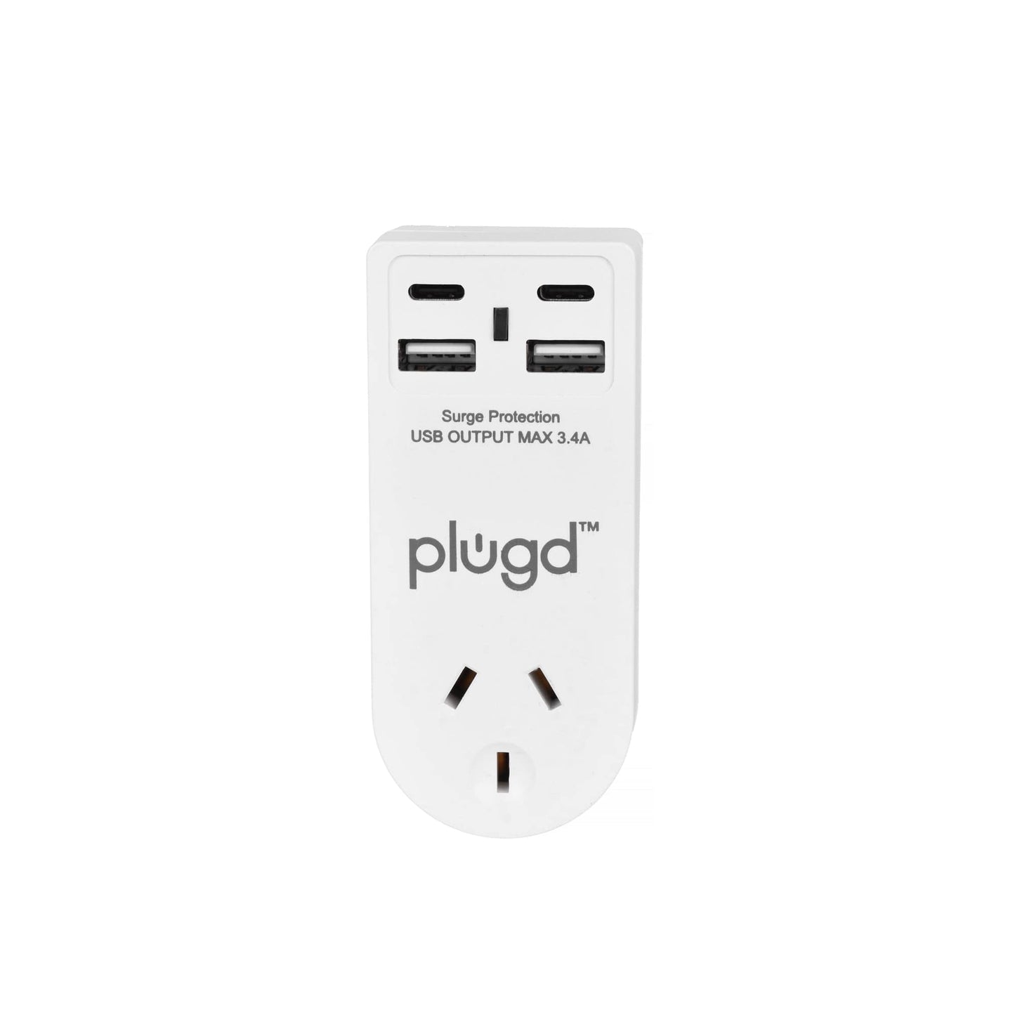 plugd 2 USB-A and 2 USB-C Wall Charger with Surge Protection