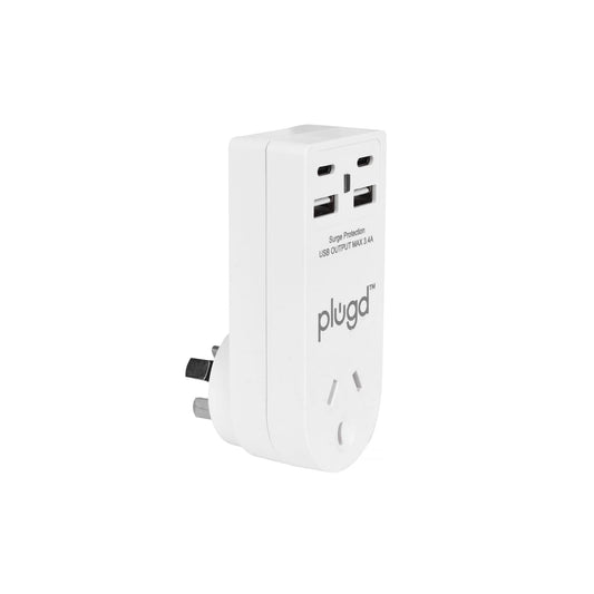 plugd 2 USB-A and 2 USB-C Wall Charger with Surge Protection