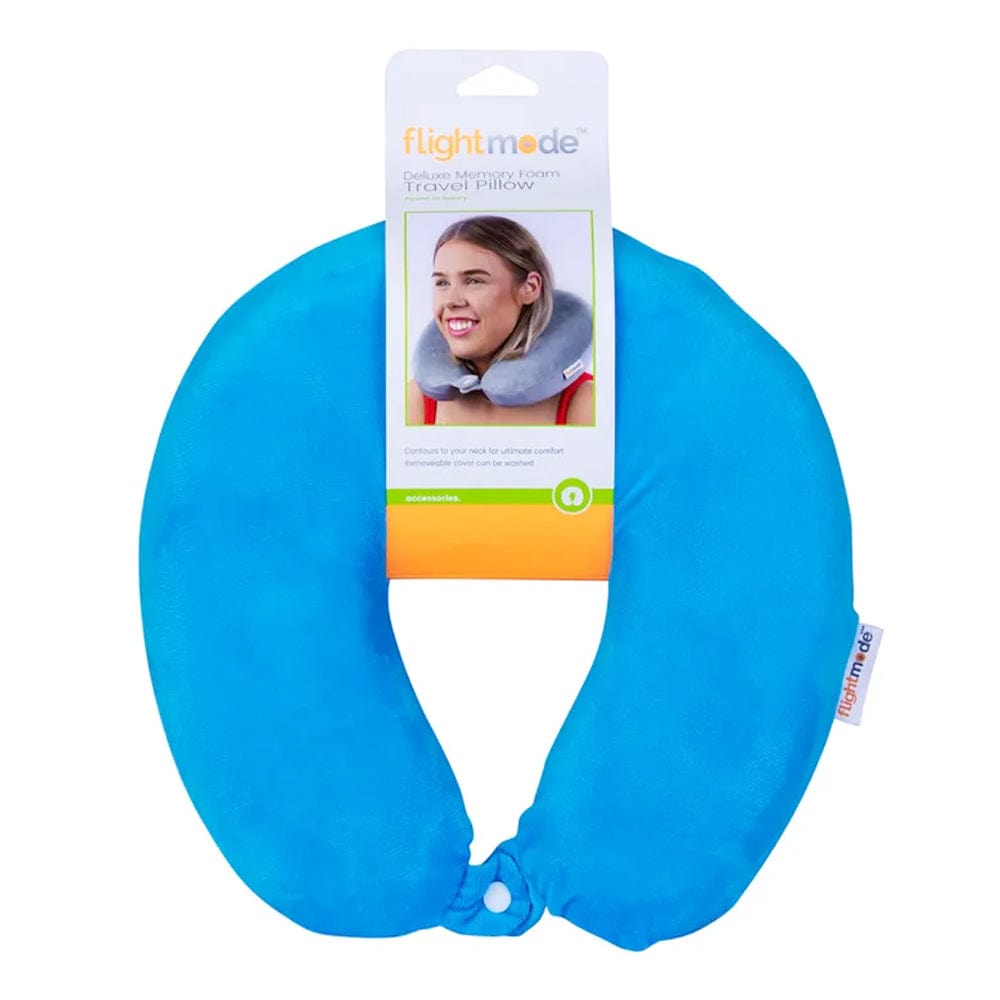 Flightmode Bags and Luggage Deluxe Memory Foam Travel Pillow Blue