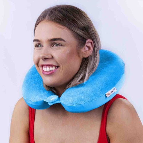 Flightmode Bags and Luggage Deluxe Memory Foam Travel Pillow Blue