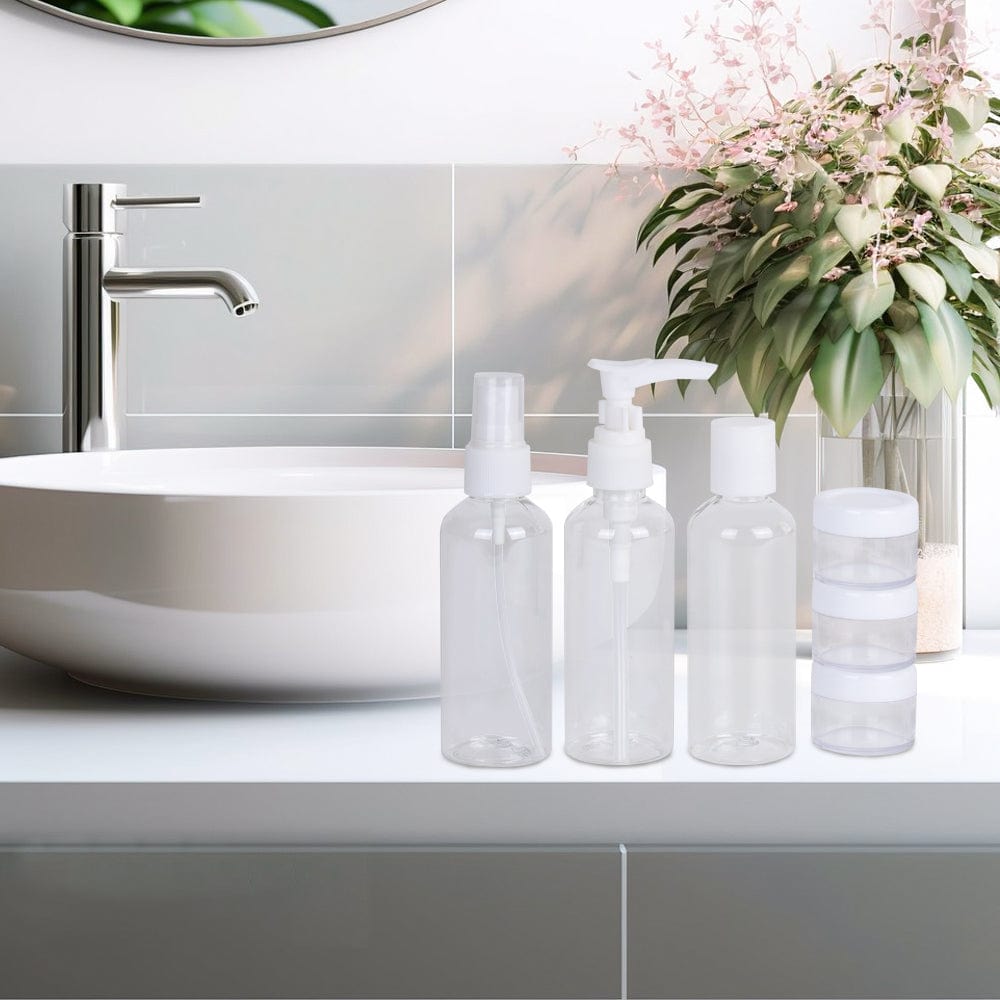 Flight Mode travel bags 6 Pcs Travel Bottle Set with PVC Storage Bag