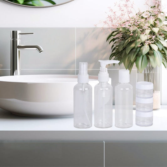 Flight Mode travel bags 6 Pcs Travel Bottle Set with PVC Storage Bag