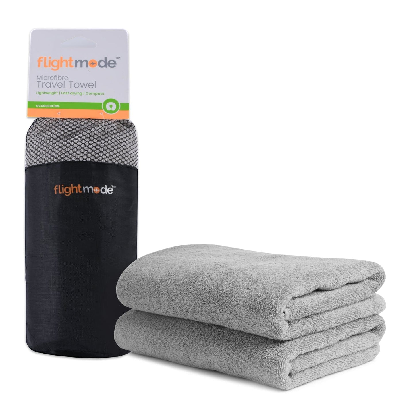 Flightmode travel MicroFibre Travel Towel Grey