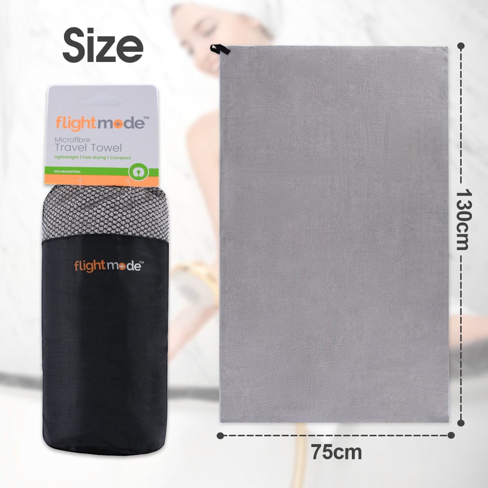 Flightmode travel MicroFibre Travel Towel Grey