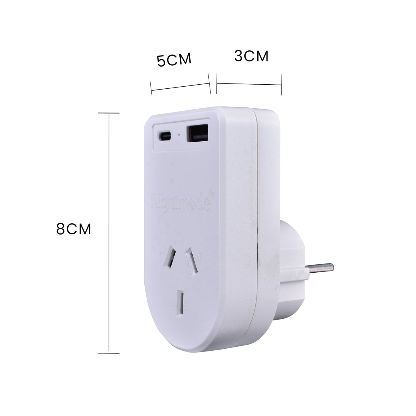 Flightmode travel adptor Flightmode Outbound AU/NZ to EUROPE/BALI Travel Adaptor with USB Type C & A