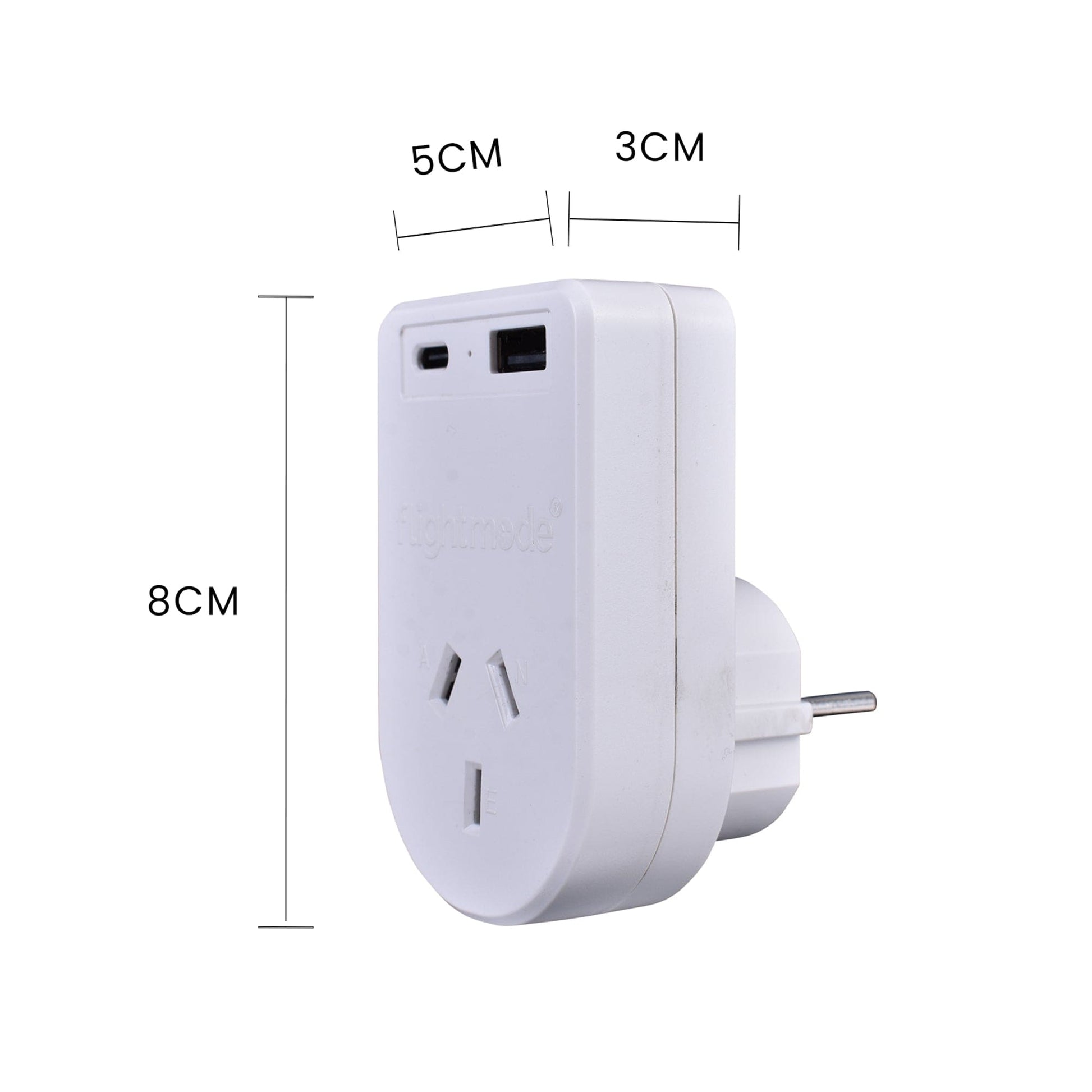 Flightmode travel adptor Flightmode Outbound AU/NZ to EUROPE/BALI Travel Adaptor with USB Type C & A