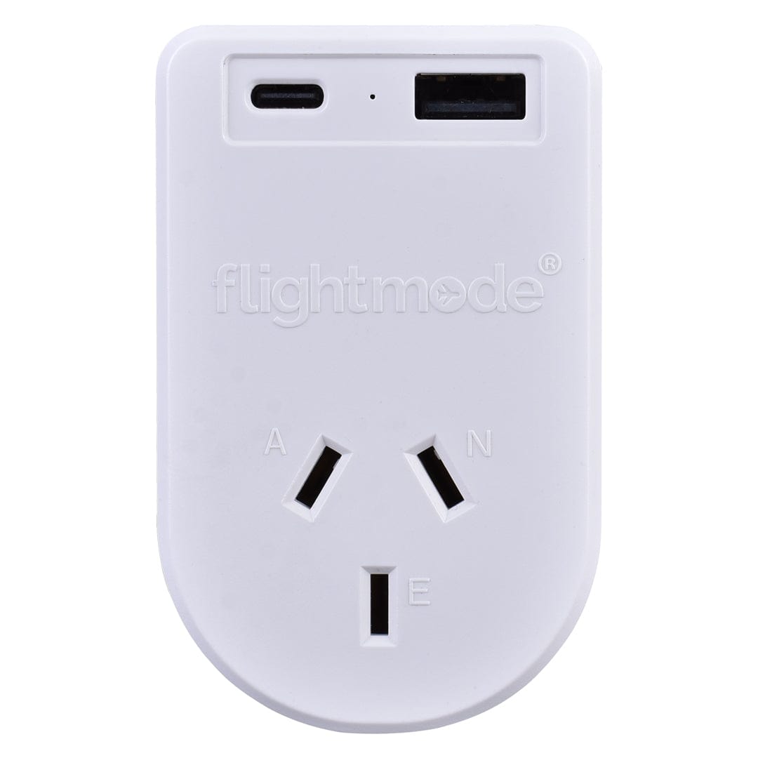 Flightmode travel adptor Flightmode Outbound AU/NZ to UK/HONG KONG Travel Adaptor with USB Type C & A