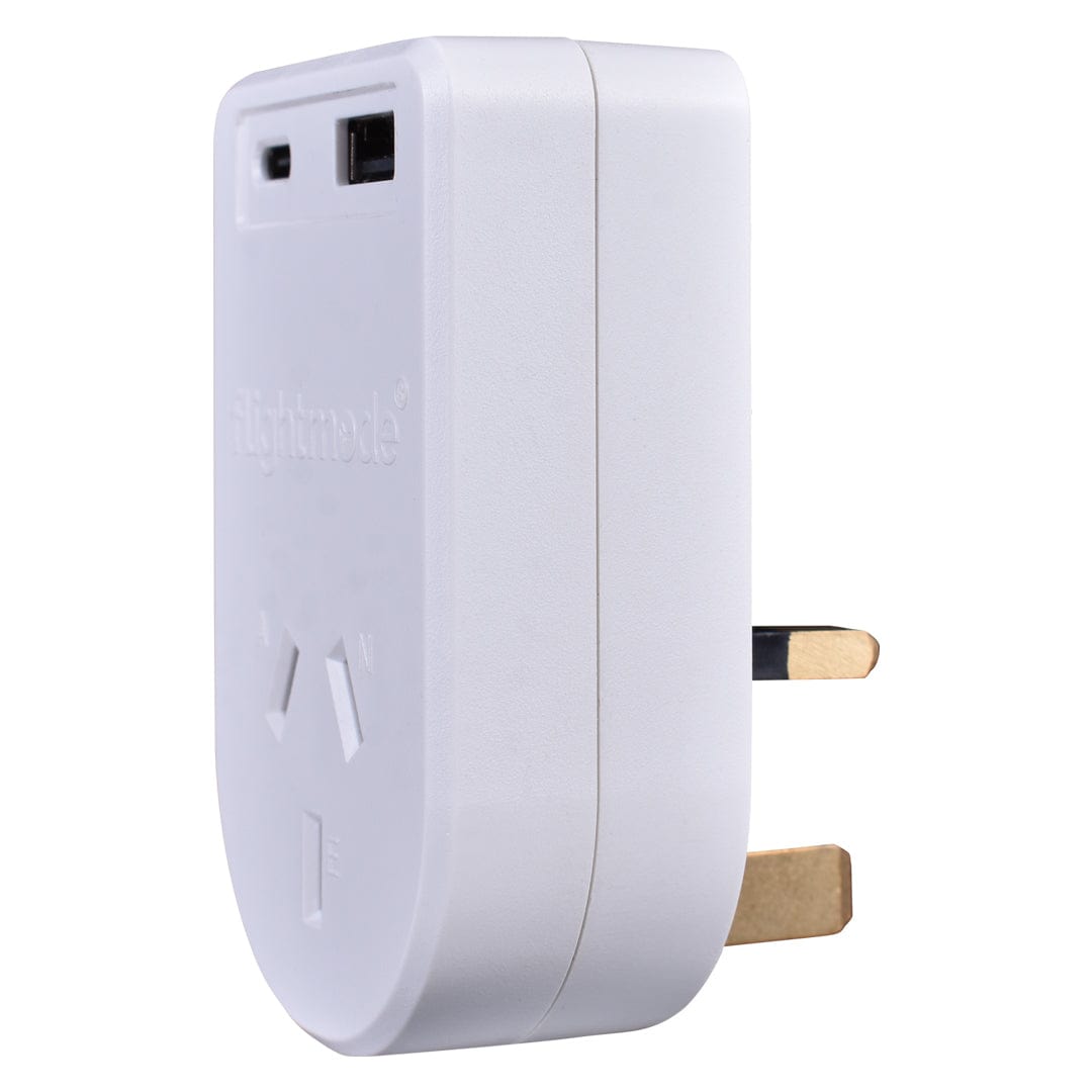 Flightmode travel adptor Flightmode Outbound AU/NZ to UK/HONG KONG Travel Adaptor with USB Type C & A