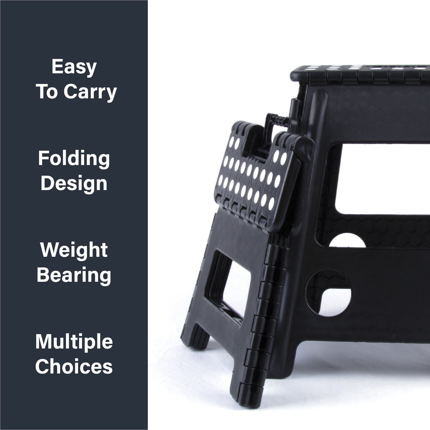 Living Today Stool Portable Plastic Foldable Chair Outdoor Bathroom Kitchen Adult Kids Black