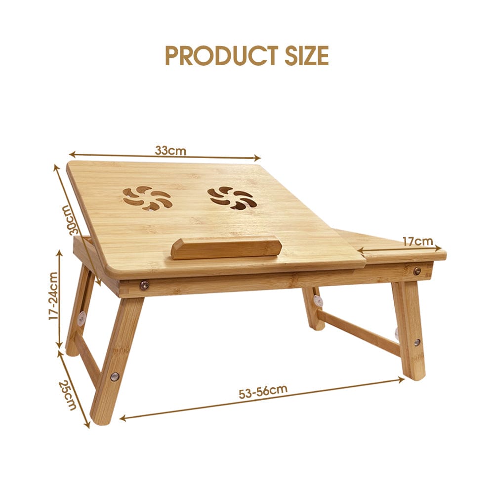Living Today Homewares Foldable Bamboo Laptop Table, Bed Tray and Workstation