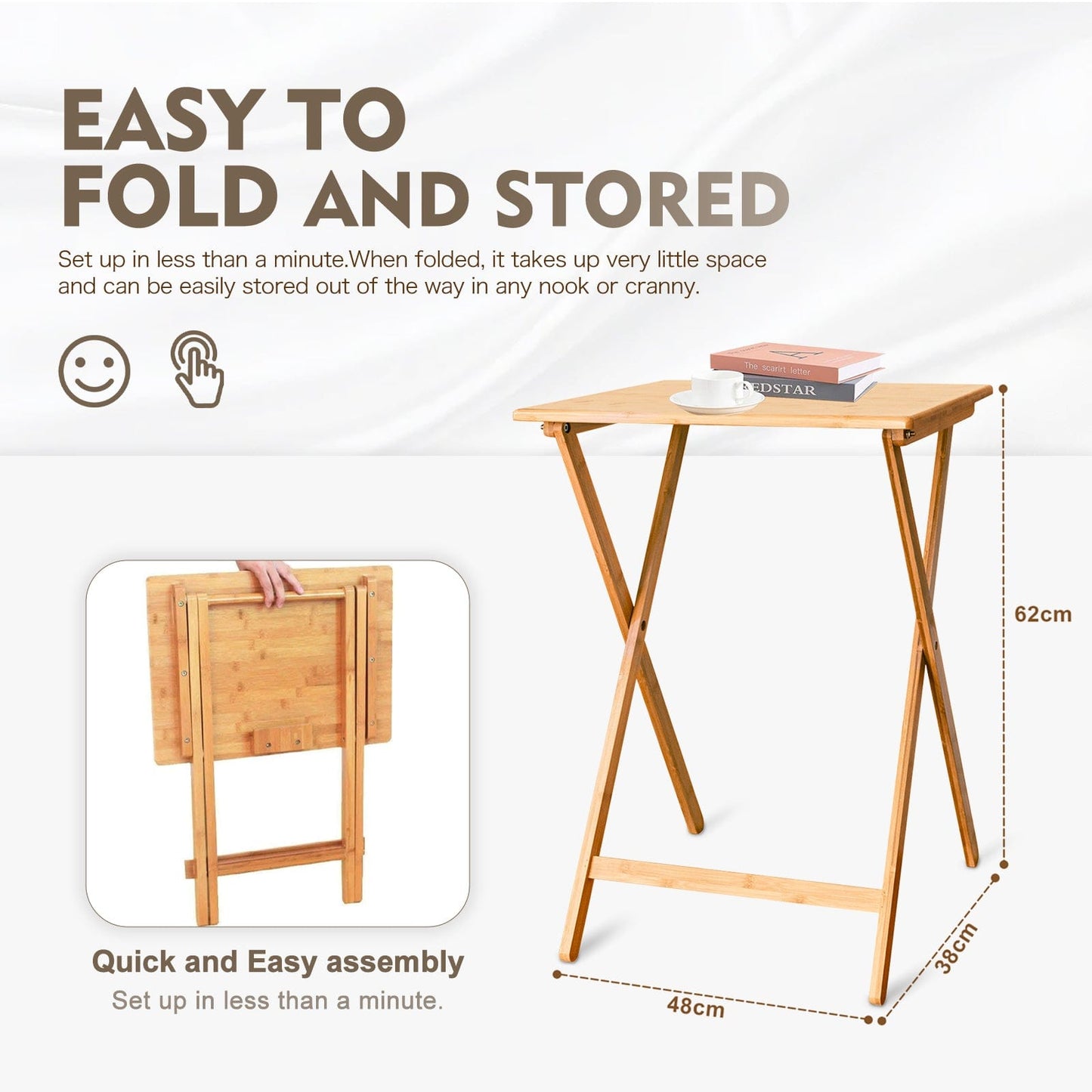 Living Today Furniture Laptop Dinner Tables - Bamboo Folding Tray & Snack Table