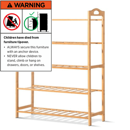 Living Today Homewares 5 Tier Bamboo Shoe Rack