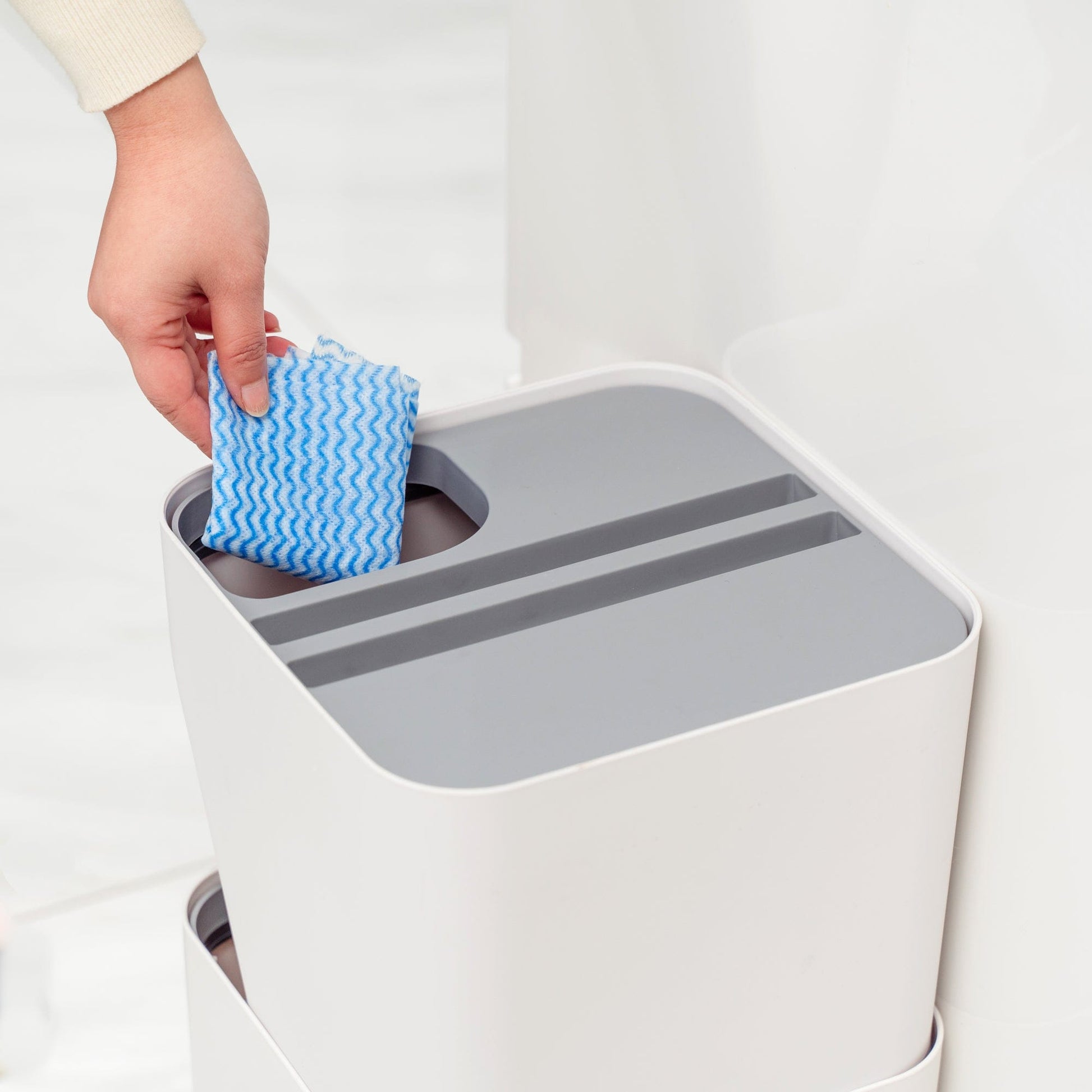 Living Today kitchenware 12L Stackable Plastic Kitchen Trash Bin Household Classification Storage Box