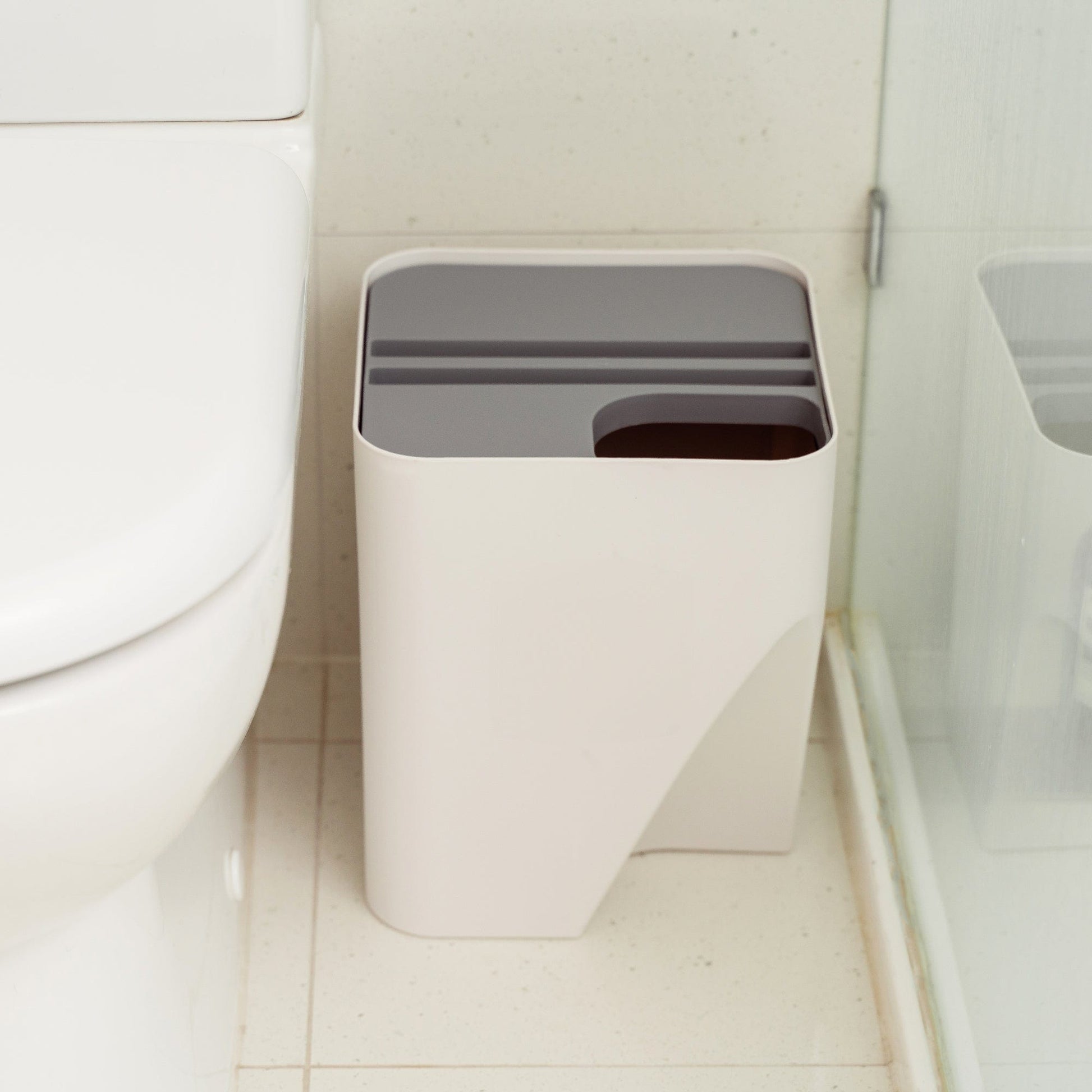 Living Today kitchenware 2 Pcs 12L+18L Stackable Plastic Kitchen Trash Bin Household Classification Storage Box