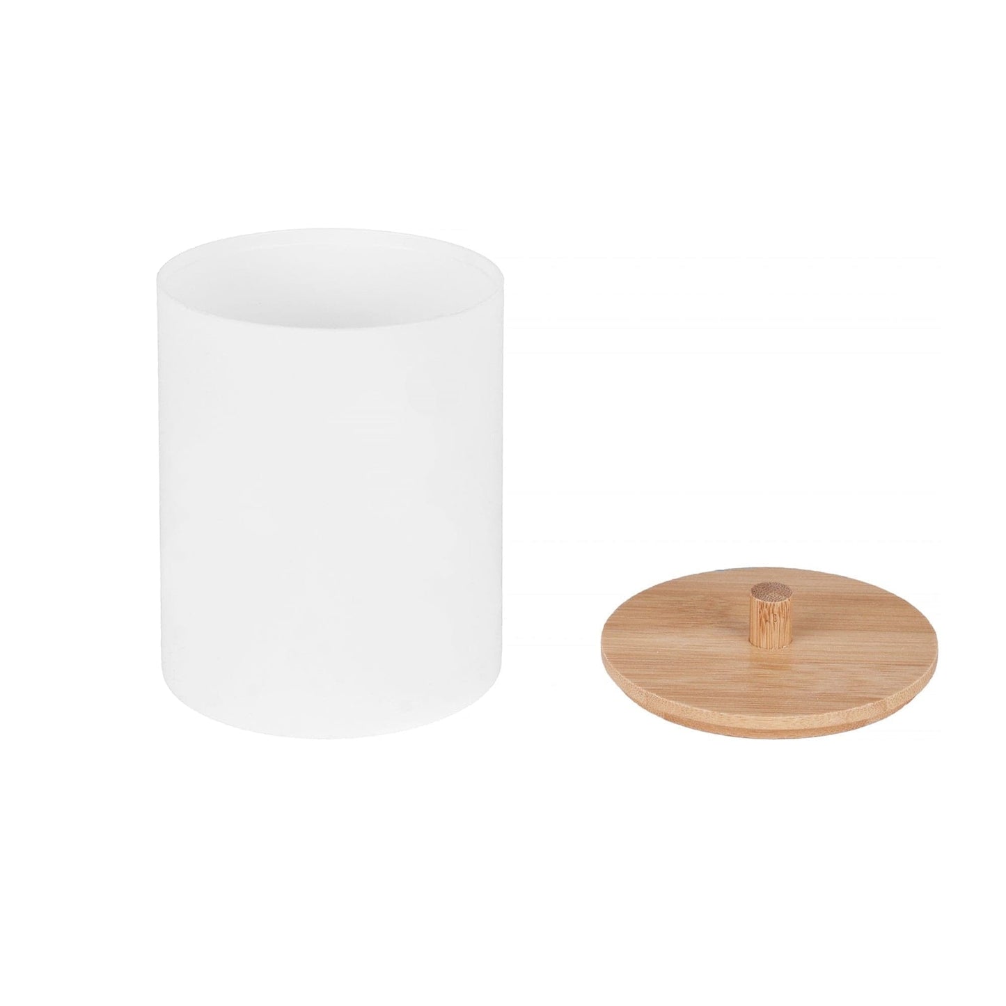 Clevinger bathroom accessories Bamboo Lid Cotton Swab Canister