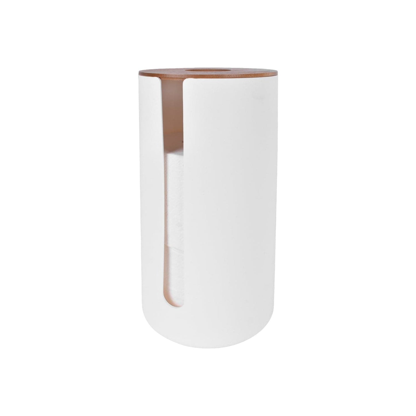 Clevinger bathroom accessories Bamboo Lid Toilet Roll Storage Holder