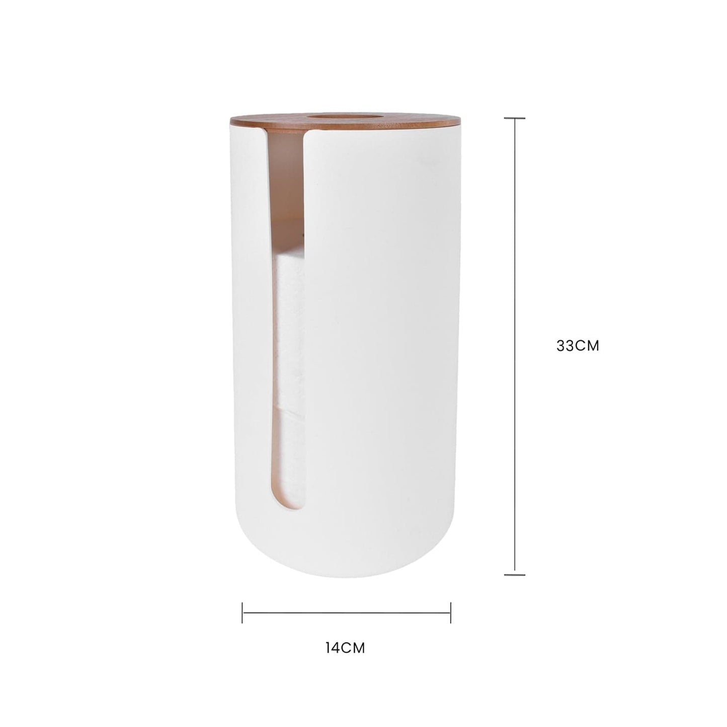 Clevinger bathroom accessories Bamboo Lid Toilet Roll Storage Holder