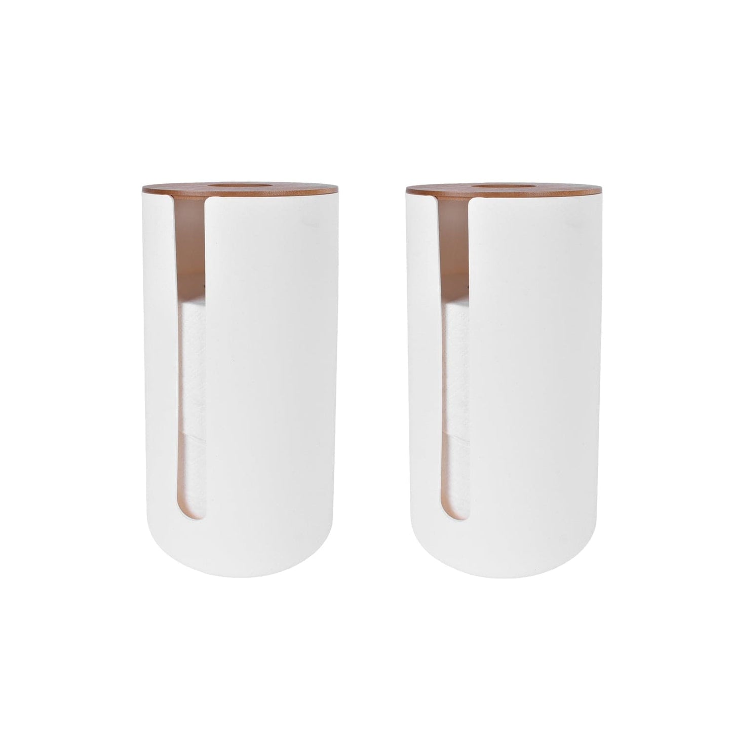 Clevinger bathroom accessories Bamboo Lid Toilet Roll Storage Holder