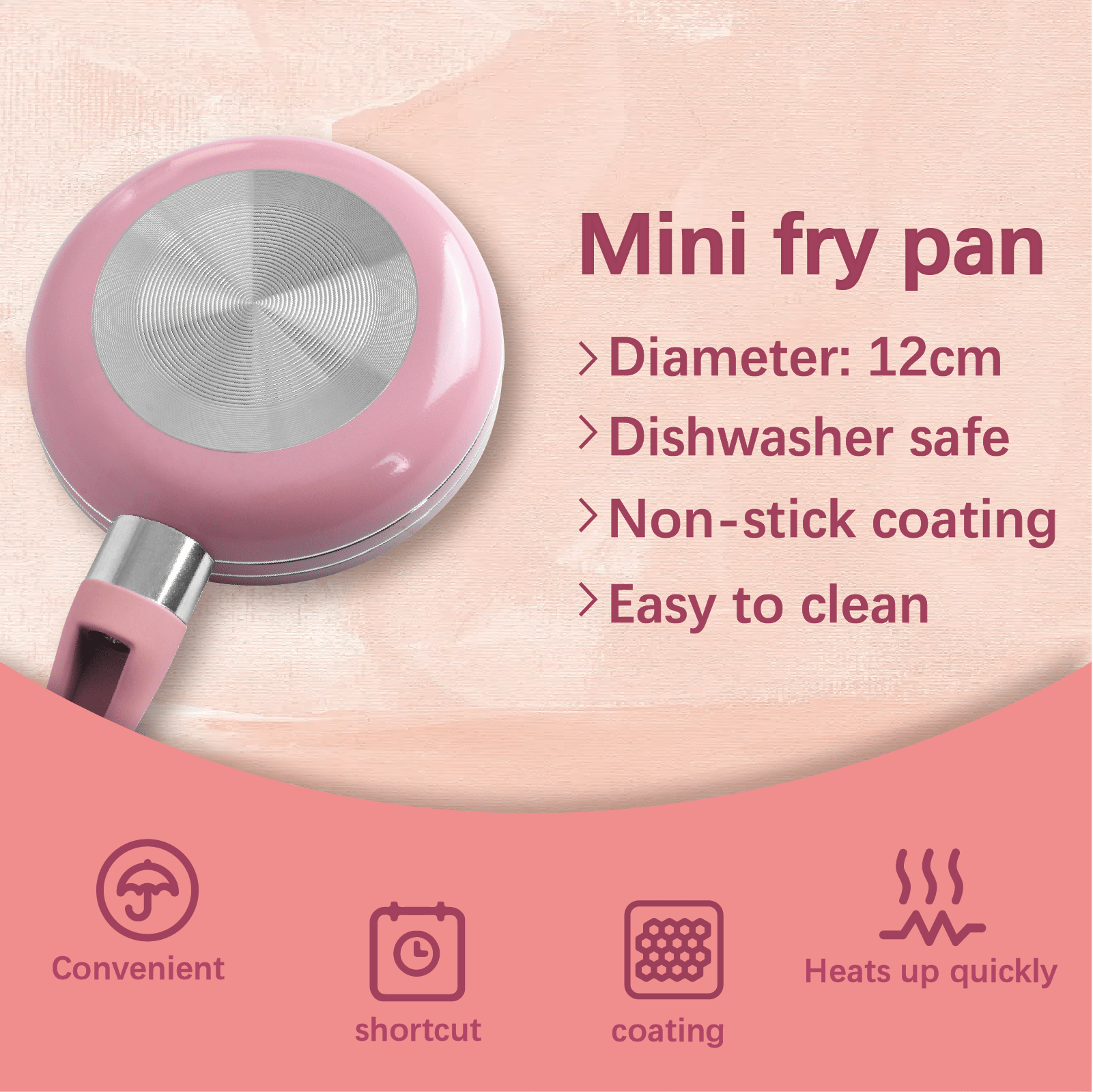 COOK EASY frying pan 12cm Mini Non Stick Aluminium Frying Pan Round Egg Pan