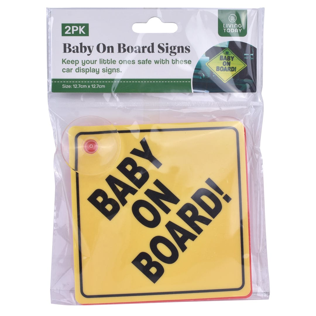 Living Today car accessories 2 Pcs Baby On Board Car Safety Sign 13x13cm