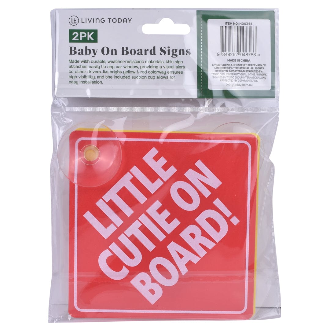 Living Today car accessories 2 Pcs Baby On Board Car Safety Sign 13x13cm