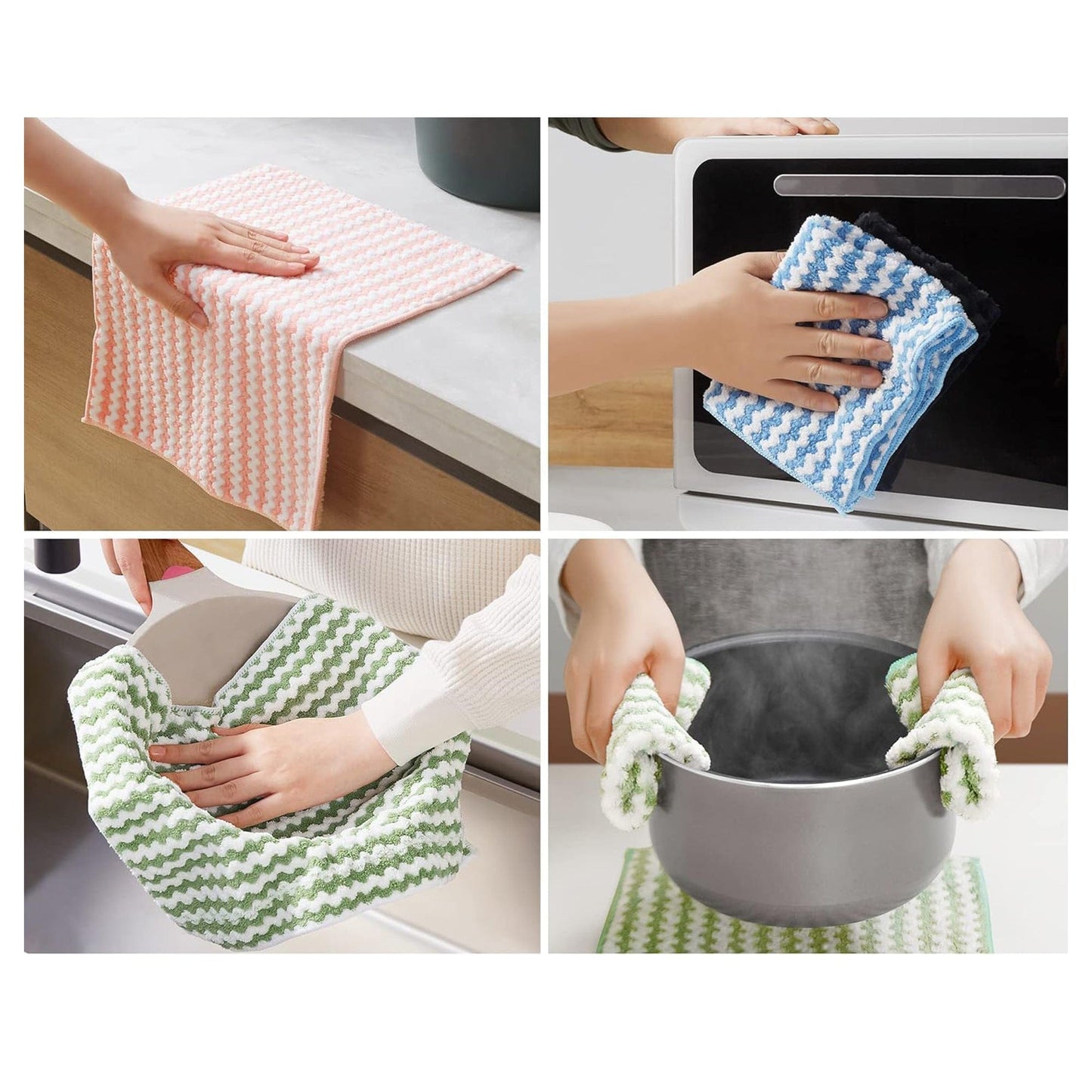 Living Today Cleaning clothes 10 pk Super Absorbent Reusable Microfibre Cleaning Cloths 30 x 30 cm