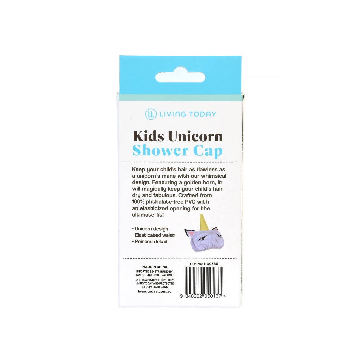 Living Today SHOWER CAP Kids Unicorn Shower Cap