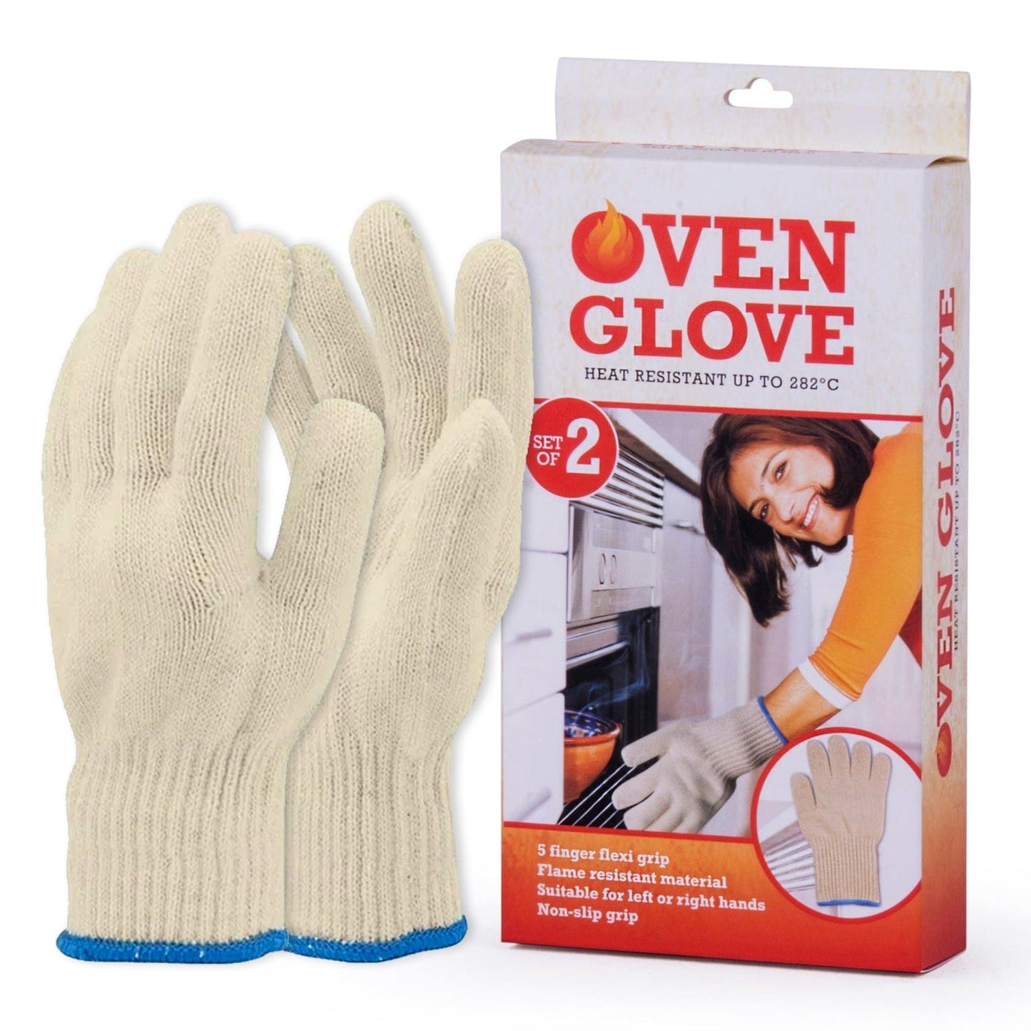 Living Today Kitchen 2 Pair 5 Finger Oven Mitt BBQ Grill Gloves